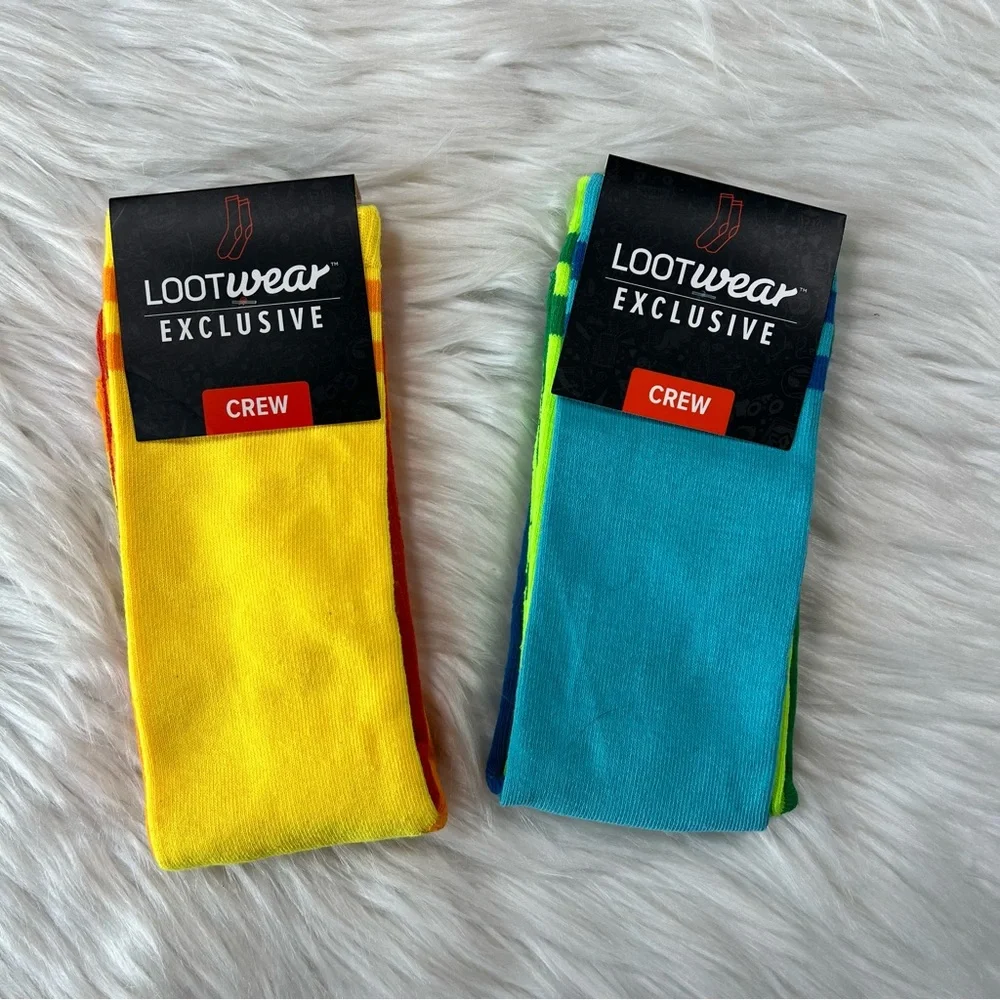 NWT Loot Wear Exclusive Hungry Hungry Hippos‎ Crew Socks